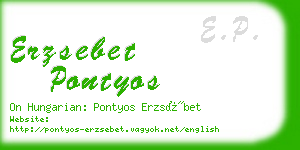 erzsebet pontyos business card